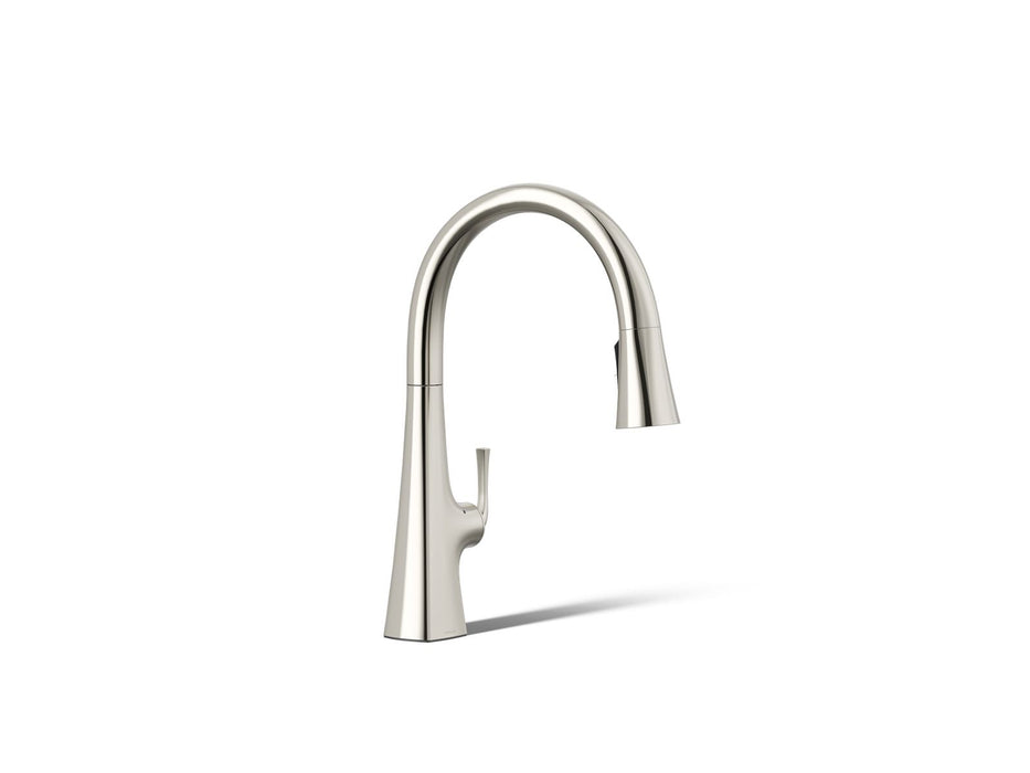 KOHLER K-22068-WB Graze Touchless pull-down kitchen sink faucet with KOHLER Konnect and three-function sprayhead