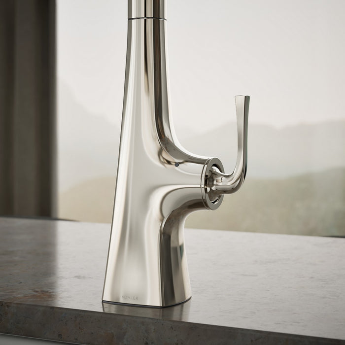 KOHLER K-22068 Graze Touchless pull-down kitchen sink faucet with three-function sprayhead
