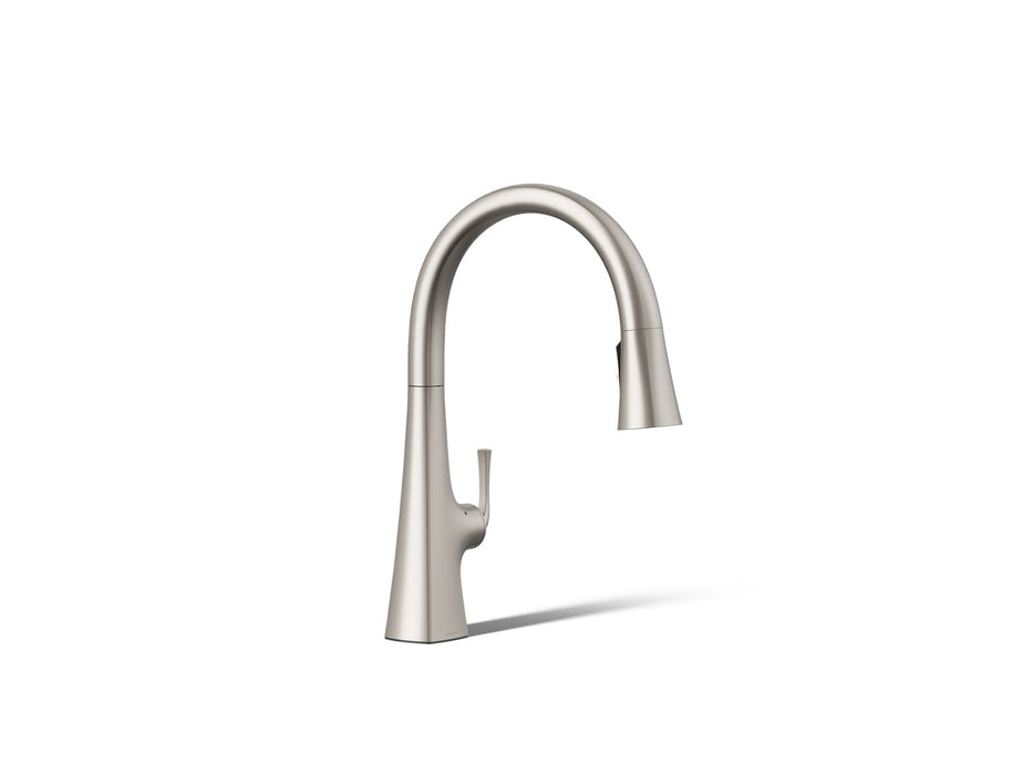 KOHLER K-22068 Graze Touchless pull-down kitchen sink faucet with three-function sprayhead