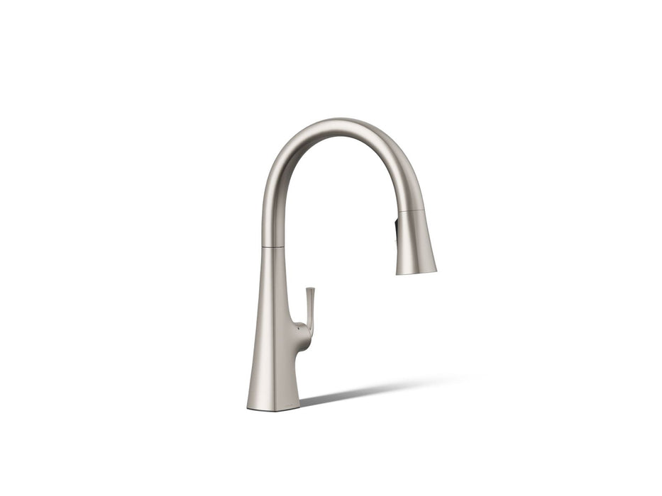 KOHLER K-22068-WB Graze Touchless pull-down kitchen sink faucet with KOHLER Konnect and three-function sprayhead