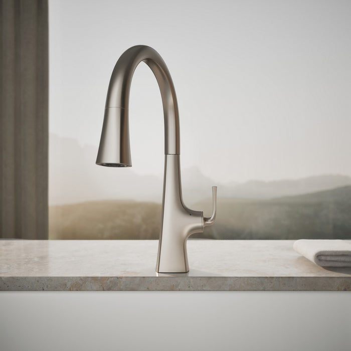 KOHLER K-22068 Graze Touchless pull-down kitchen sink faucet with three-function sprayhead