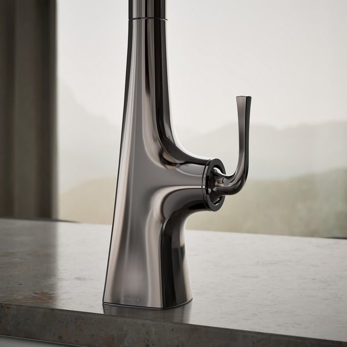 KOHLER K-22068 Graze Touchless pull-down kitchen sink faucet with three-function sprayhead