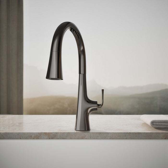 KOHLER K-22068 Graze Touchless pull-down kitchen sink faucet with three-function sprayhead