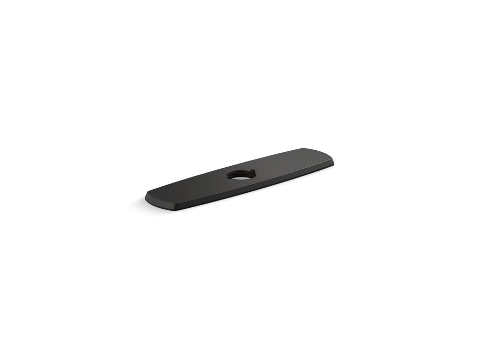 KOHLER K-22071 Graze Three-hole kitchen faucet escutcheon, matte black