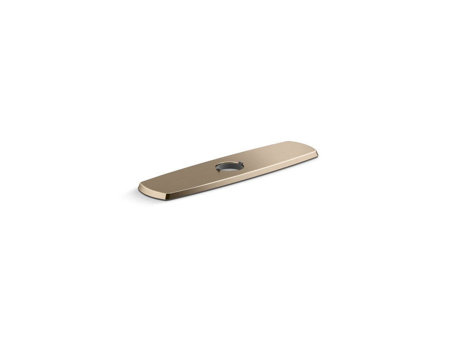 KOHLER K-22071 Graze Three-hole kitchen faucet escutcheon, vibrant brushed bronze