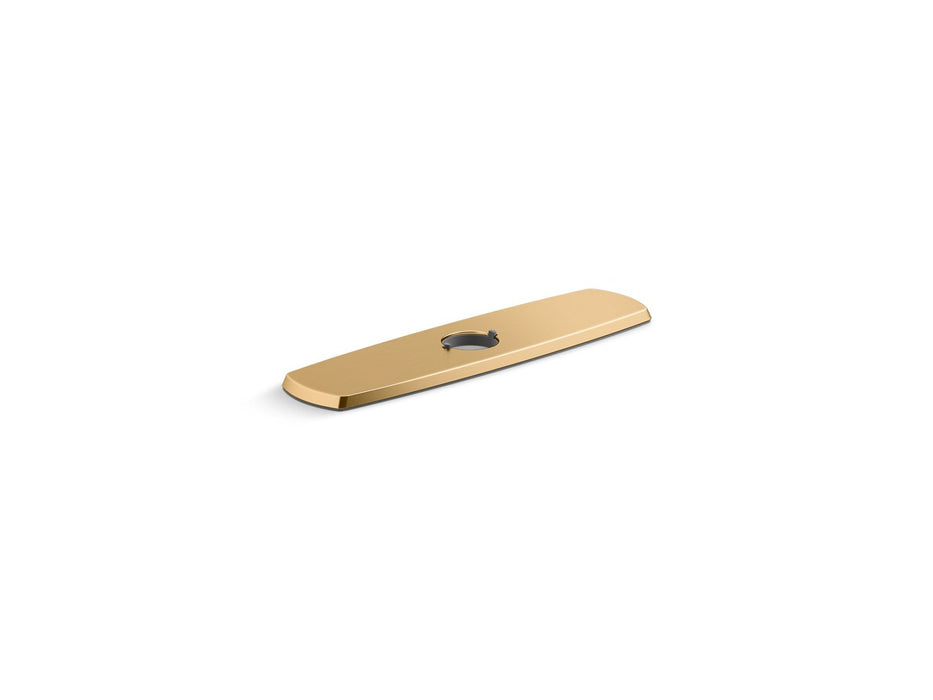 KOHLER K-22071 Graze Three-hole kitchen faucet escutcheon, vibrant brushed moderne brass