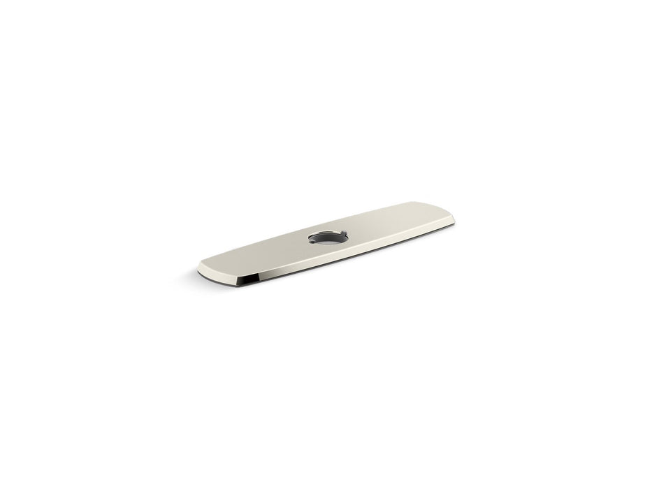 KOHLER K-22071 Graze Three-hole kitchen faucet escutcheon, vibrant polished nickel