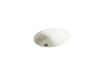 KOHLER K-2210-G Caxton 19-1/4" oval undermount bathroom sink with glazed underside, no overflow, biscuit