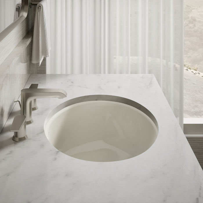 KOHLER K-2210-G Caxton 19-1/4" oval undermount bathroom sink with glazed underside, no overflow, biscuit - view 4
