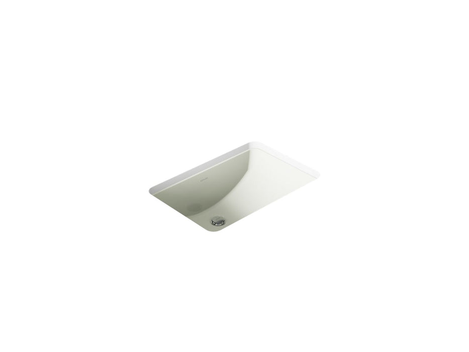KOHLER K-2214-G Ladena 21" rectangular undermount bathroom sink with glazed underside, no overflow, dune