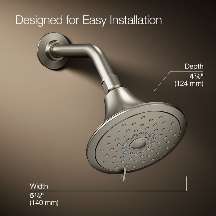 KOHLER K-22169 Forté Three-function Showerhead, 2.5 GPM, vibrant brushed nickel - view 5