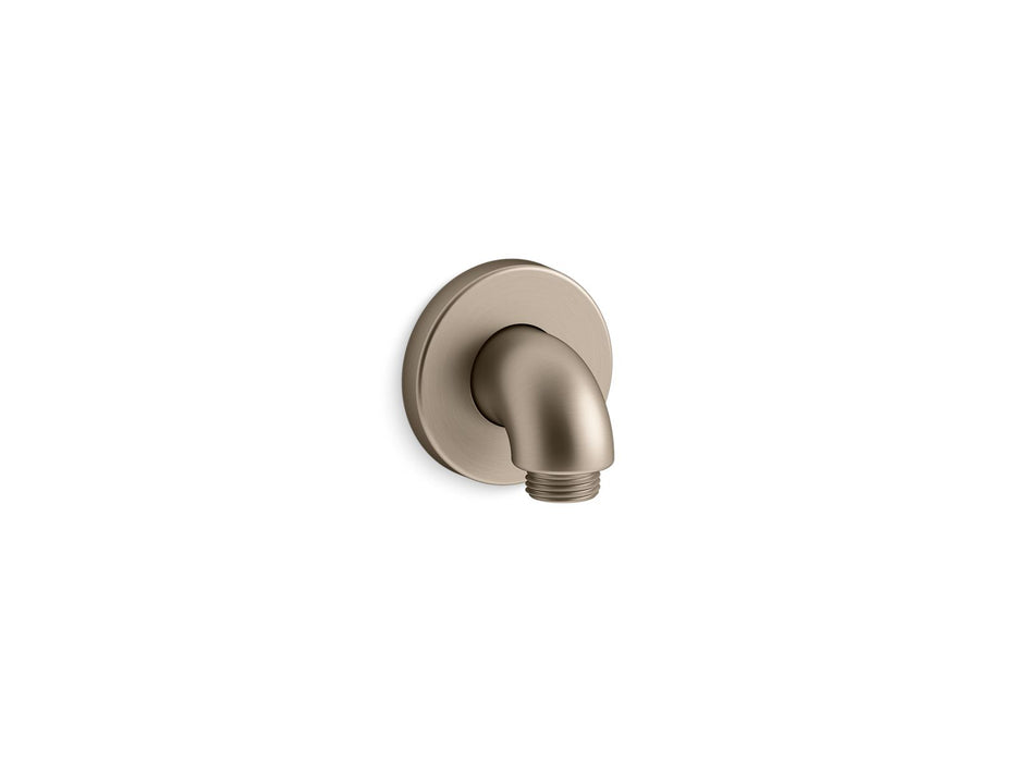 KOHLER K-22172 Purist Stillness Wall-mount supply elbow with check valve, vibrant brushed bronze