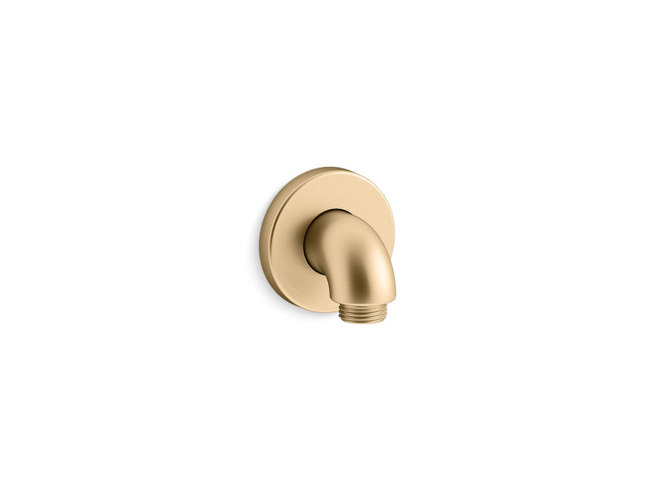 KOHLER K-22172 Purist Stillness Wall-mount supply elbow with check valve, vibrant brushed moderne brass