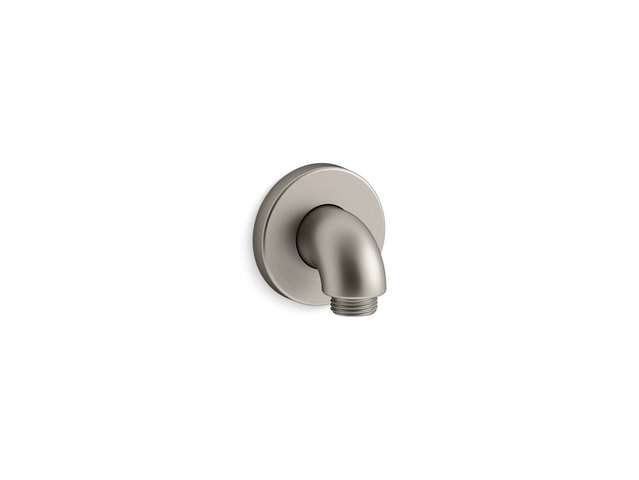 KOHLER K-22172 Purist Stillness Wall-mount supply elbow with check valve, vibrant brushed nickel