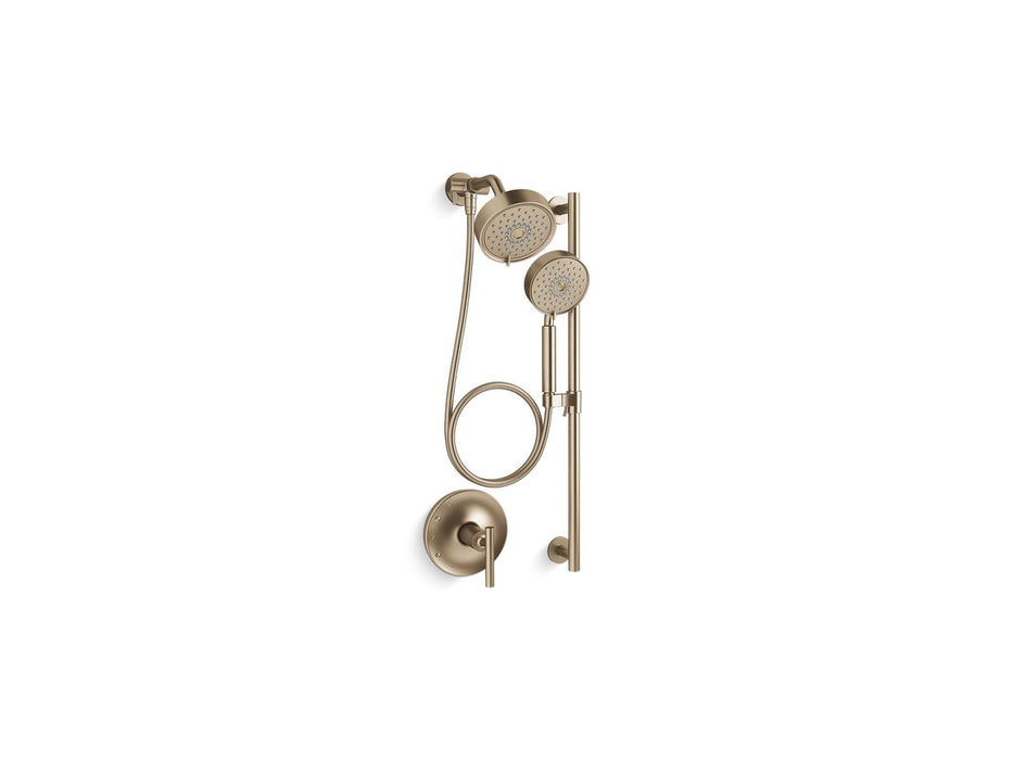 KOHLER K-22181 Purist Showering Kit, 2.5 GPM, vibrant brushed bronze
