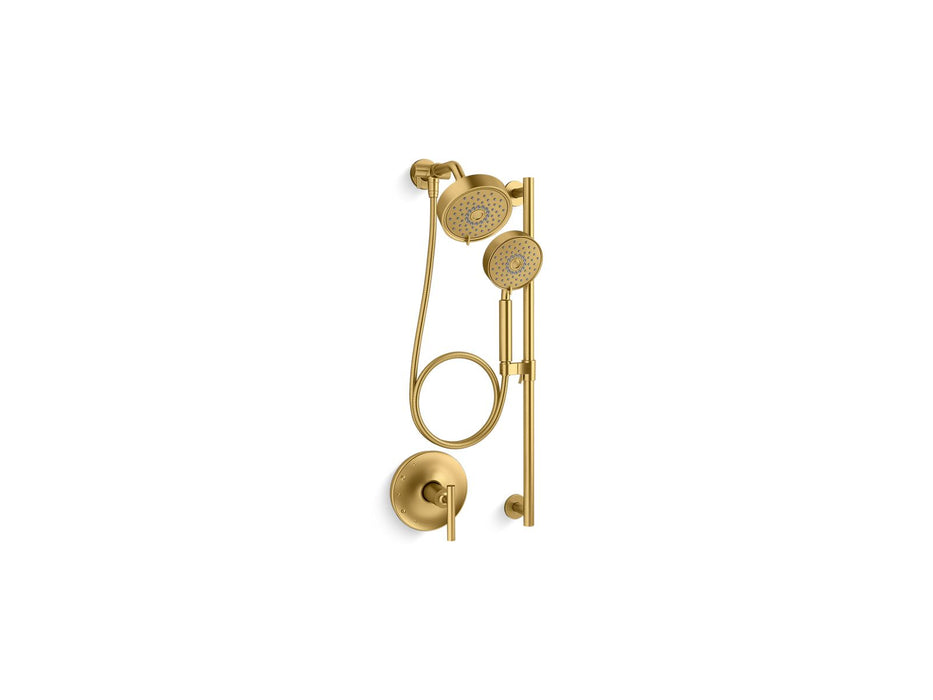 KOHLER K-22181-G Purist Showering Kit, 1.75 gpm, vibrant brushed moderne brass