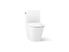 KOHLER K-22378-TBH Brazn One-piece Compact Elongated Toilet with Skirted Trapway, Dual-flush, White - 3/4 view of product