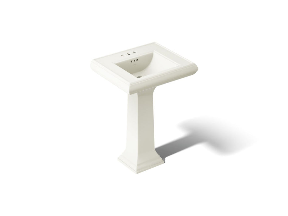 KOHLER K-2238-4 Memoirs 24-1/4" rectangular pedestal bathroom sink, biscuit