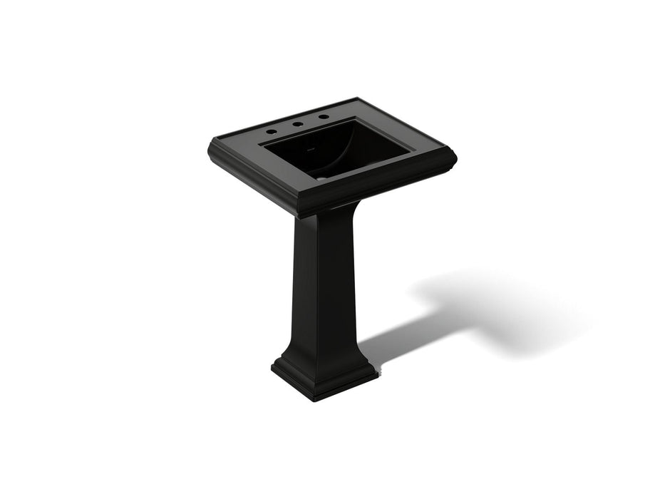 KOHLER K-2238-8 Memoirs 24-1/4" rectangular pedestal bathroom sink, black black