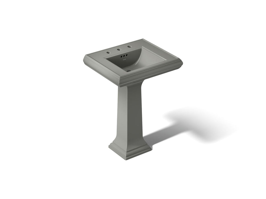 KOHLER K-2238-8 Memoirs 24-1/4" rectangular pedestal bathroom sink, thunder grey