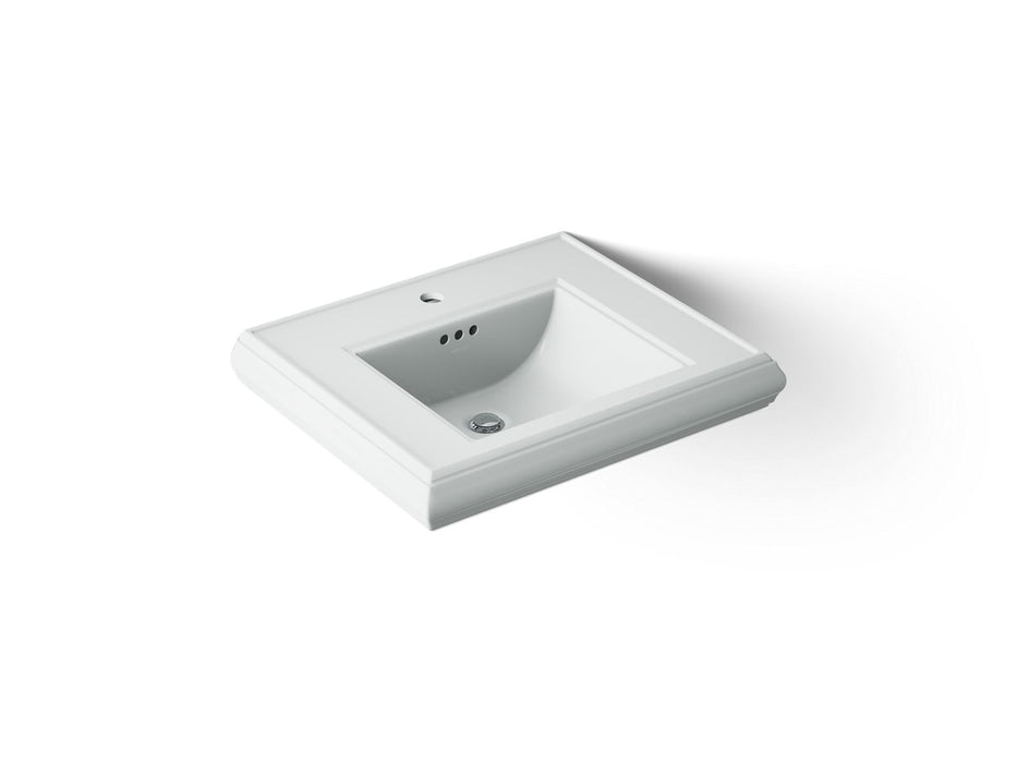 KOHLER K-2239-1 Memoirs Pedestal/console Table Bathroom Sink Basin with Single Faucet-hole Drilling, ice grey