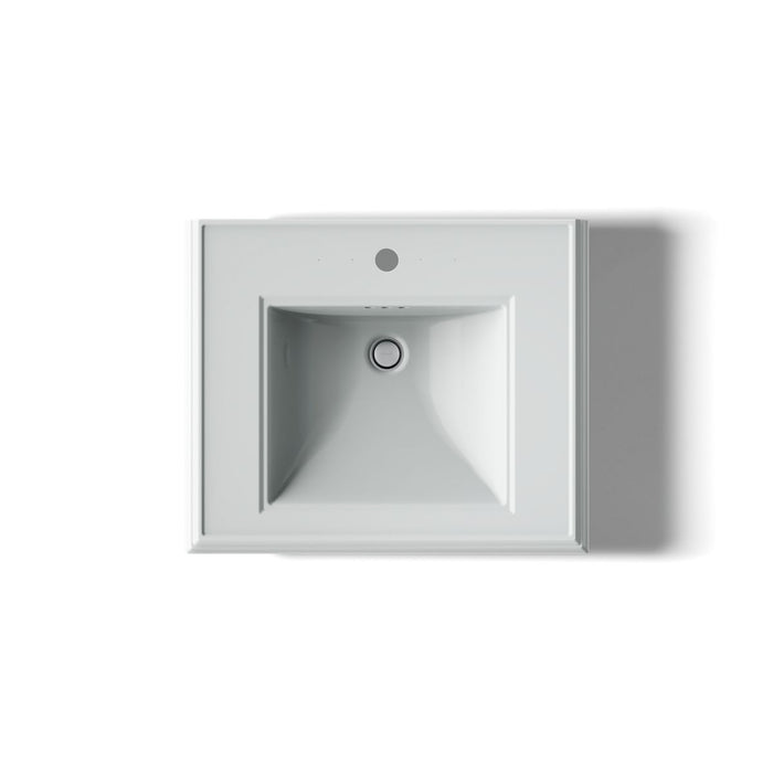 KOHLER K-2239-1 Memoirs Pedestal/console Table Bathroom Sink Basin with Single Faucet-hole Drilling, ice grey - view 3