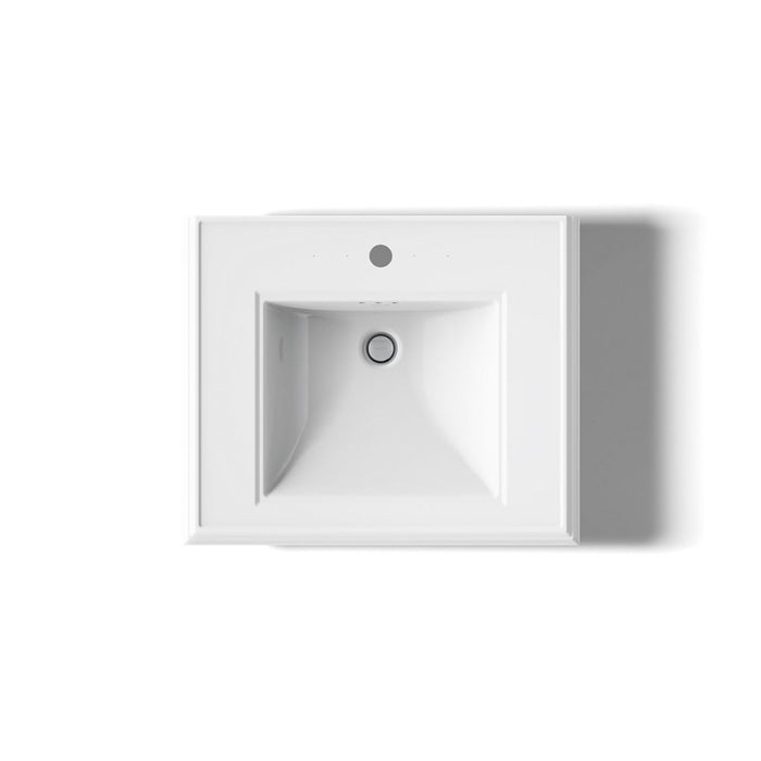 KOHLER K-2239-1 Memoirs Pedestal/console Table Bathroom Sink Basin with Single Faucet-hole Drilling, white - view 2