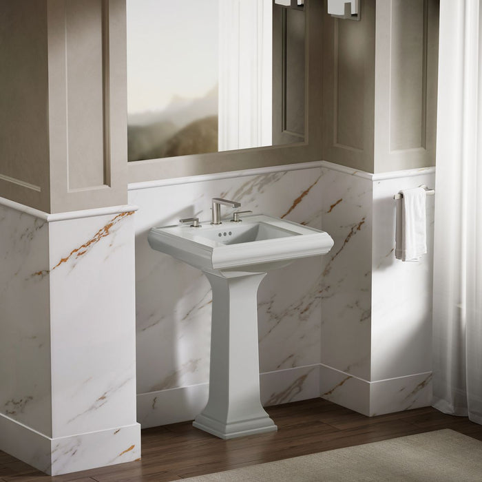 KOHLER Memoirs Pedestal/console table bathroom sink basin with 8" widespread faucet holes