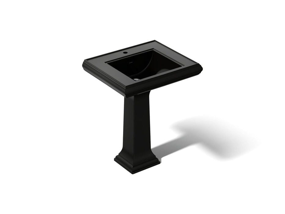 KOHLER K-2258-1 Memoirs 27-1/4" rectangular pedestal bathroom sink, black black