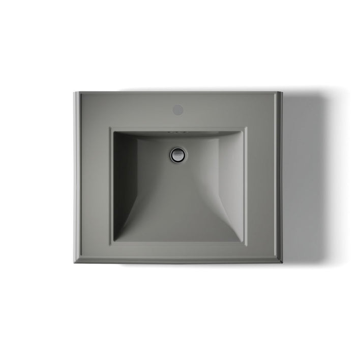 KOHLER K-2258-1 Memoirs 27-1/4" rectangular pedestal bathroom sink, thunder grey - view 3