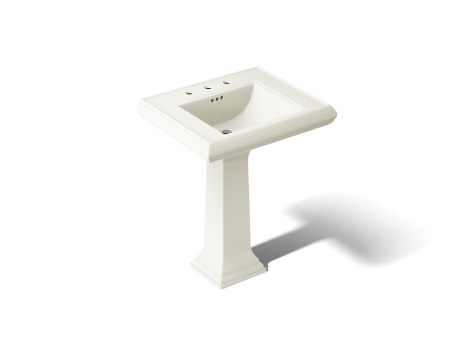 KOHLER K-2258-8 Memoirs 27-1/4" rectangular pedestal bathroom sink, biscuit