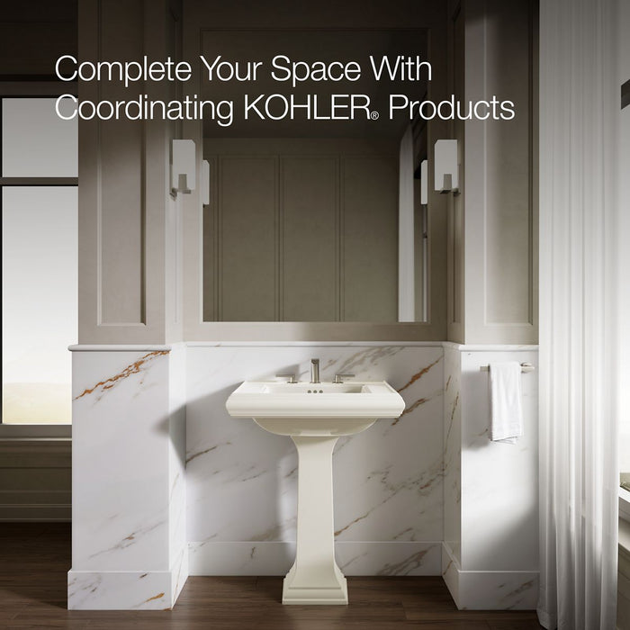 KOHLER K-2258-8 Memoirs 27-1/4" rectangular pedestal bathroom sink, biscuit - view 5