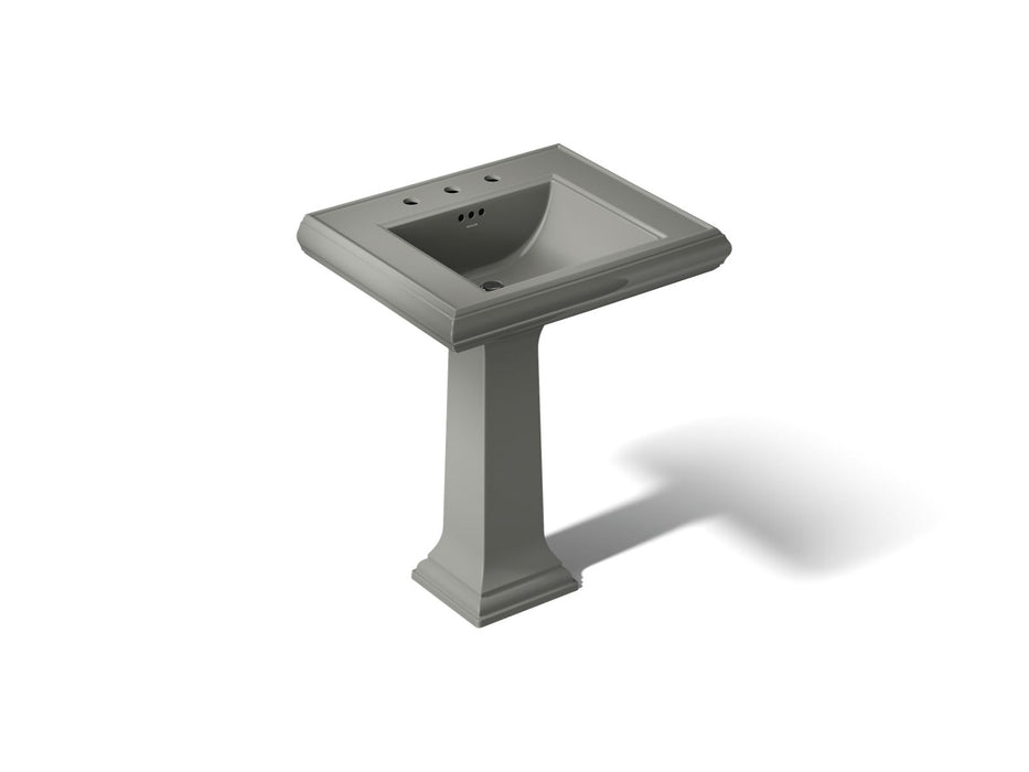 KOHLER K-2258-8 Memoirs 27-1/4" rectangular pedestal bathroom sink, thunder grey
