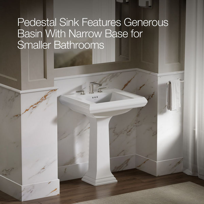 KOHLER K-2258-8 Memoirs 27-1/4" rectangular pedestal bathroom sink