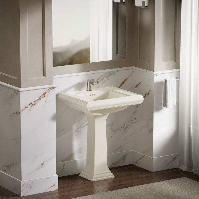 KOHLER K-2259-1 Memoirs Pedestal/console Table Bathroom Sink Basin with Single Faucet-hole Drilling, biscuit - view 4