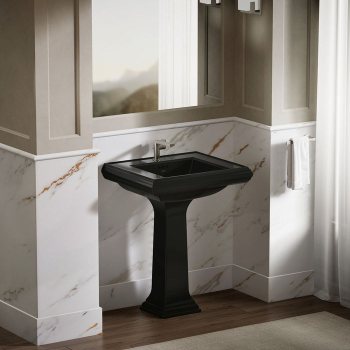 KOHLER K-2259-1 Memoirs Pedestal/console Table Bathroom Sink Basin with Single Faucet-hole Drilling, black black - view 4