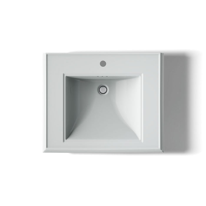 KOHLER K-2259-1 Memoirs Pedestal/console Table Bathroom Sink Basin with Single Faucet-hole Drilling, ice grey - view 3