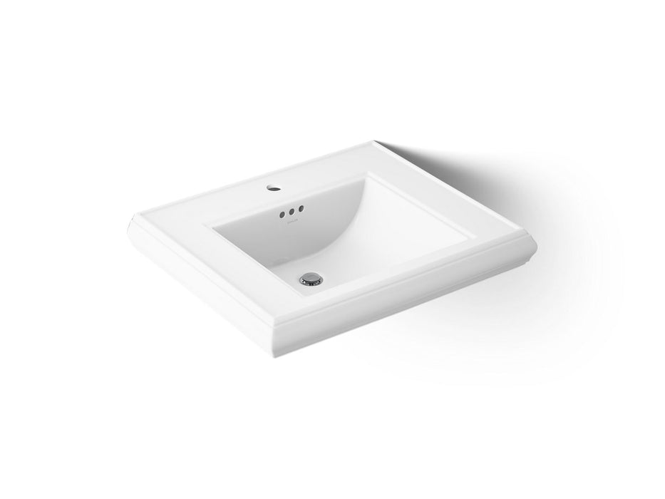 KOHLER K-2259-1 Memoirs Pedestal/console Table Bathroom Sink Basin with Single Faucet-hole Drilling, white