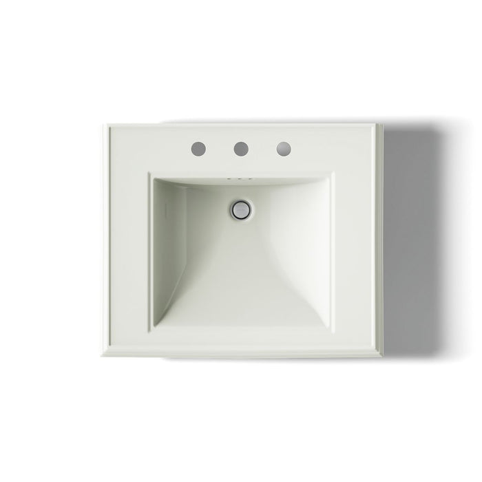 KOHLER Memoirs Pedestal/console table bathroom sink basin with 8" widespread faucet holes