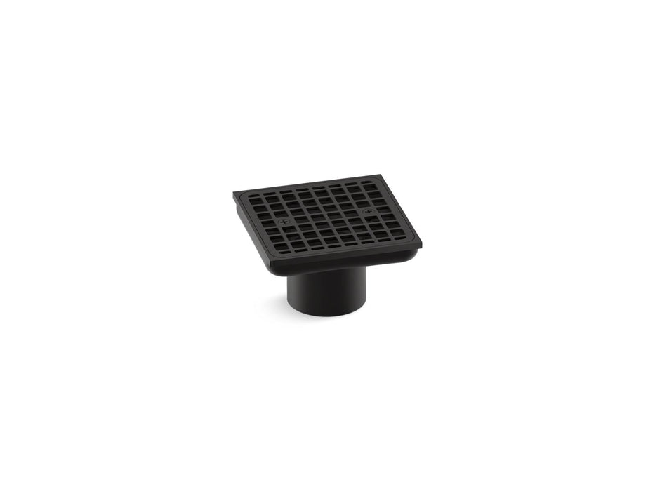KOHLER K-22665 Clearflo Square brass tile-in shower drain (drain body not included), matte black