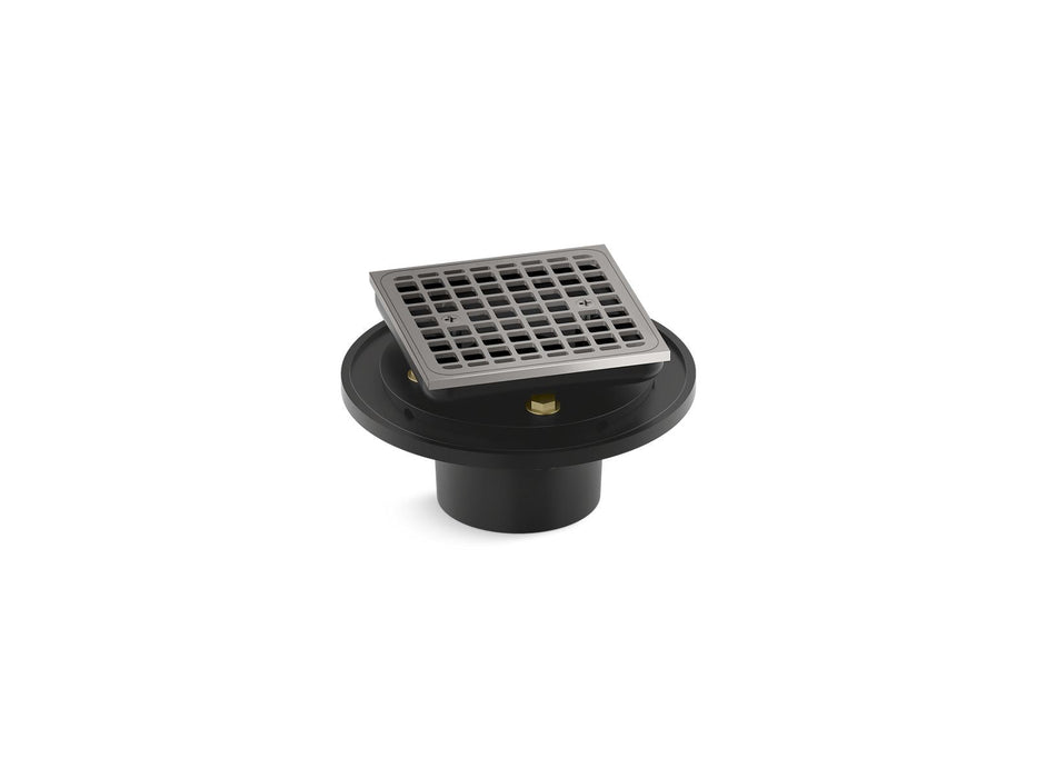 KOHLER K-22673 Clearflo Square brass tile-in shower drain, vibrant titanium