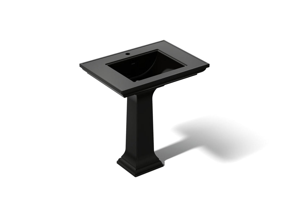 KOHLER K-2268-1 Memoirs 30-3/4" rectangular pedestal bathroom sink, black black