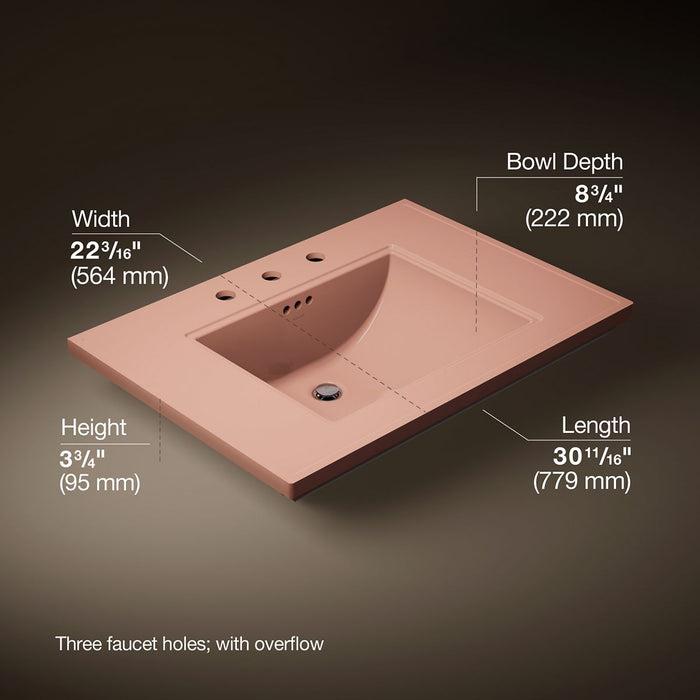 KOHLER K-2269-8 Memoirs Stately 30" Pedestal/console Table Bathroom Sink, 150th peachblow - view 4