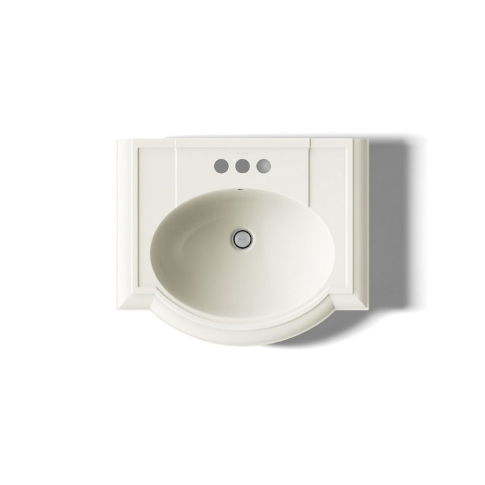 KOHLER K-2286-4 Devonshire 24" Pedestal Bathroom Sink with 4" Centerset Faucet Holes, biscuit - view 3