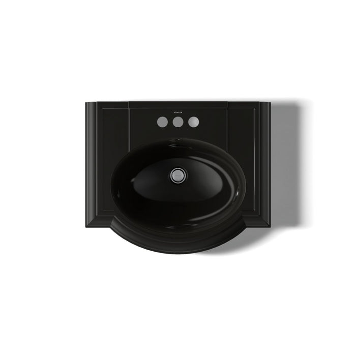 KOHLER K-2286-4 Devonshire 24" Pedestal Bathroom Sink with 4" Centerset Faucet Holes, black black - view 3