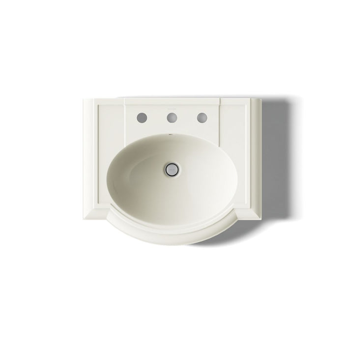 KOHLER K-2286-8 Devonshire 24" Pedestal Bathroom Sink with 8" Widespread Faucet Holes, biscuit - view 3