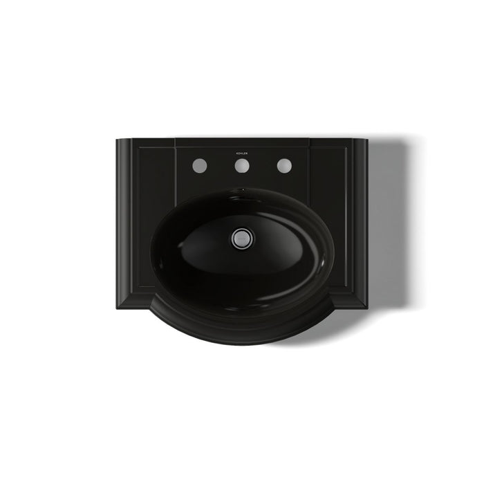 KOHLER K-2286-8 Devonshire 24" Pedestal Bathroom Sink with 8" Widespread Faucet Holes, black black - view 3