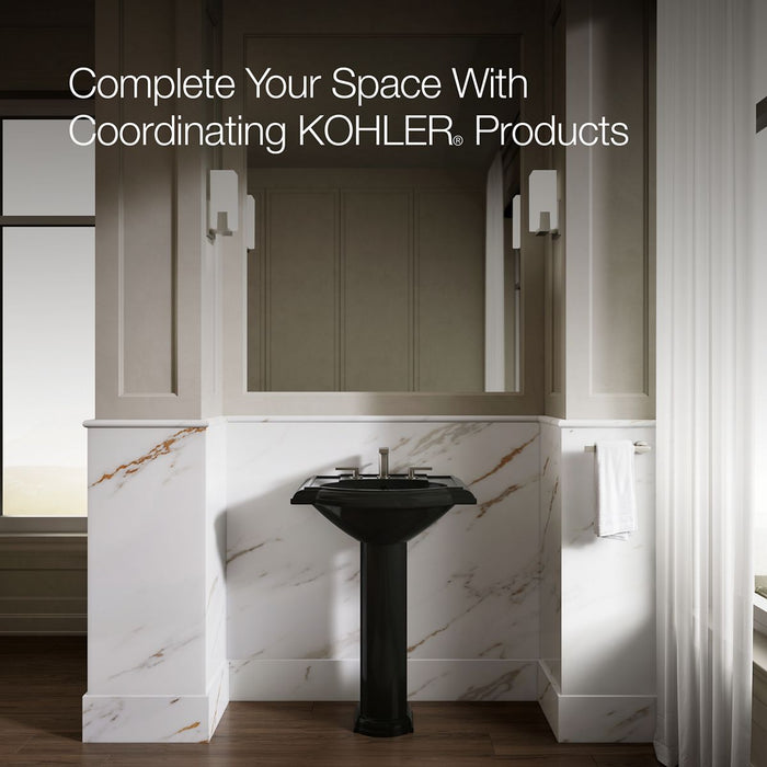 KOHLER K-2286-8 Devonshire 24" Pedestal Bathroom Sink with 8" Widespread Faucet Holes, black black - view 5