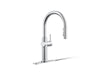 KOHLER K-22972 Crue Pull-down kitchen sink faucet with three-function sprayhead, polished chrome