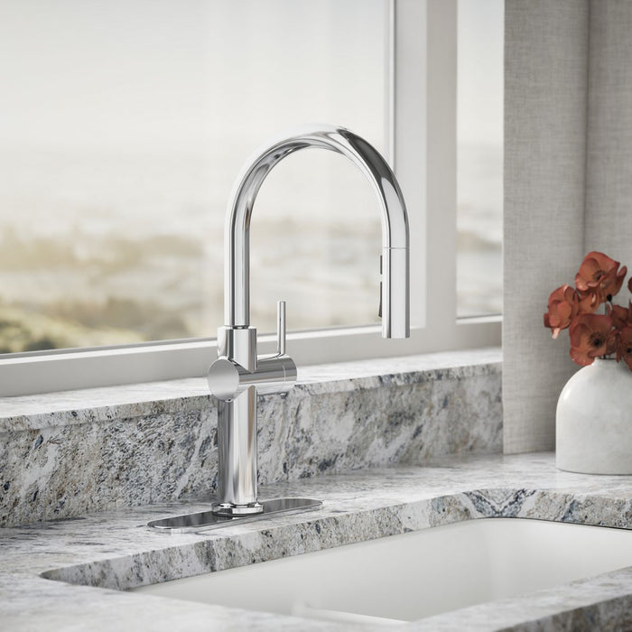 KOHLER K-22972 Crue Pull-down kitchen sink faucet with three-function sprayhead, polished chrome - view 3